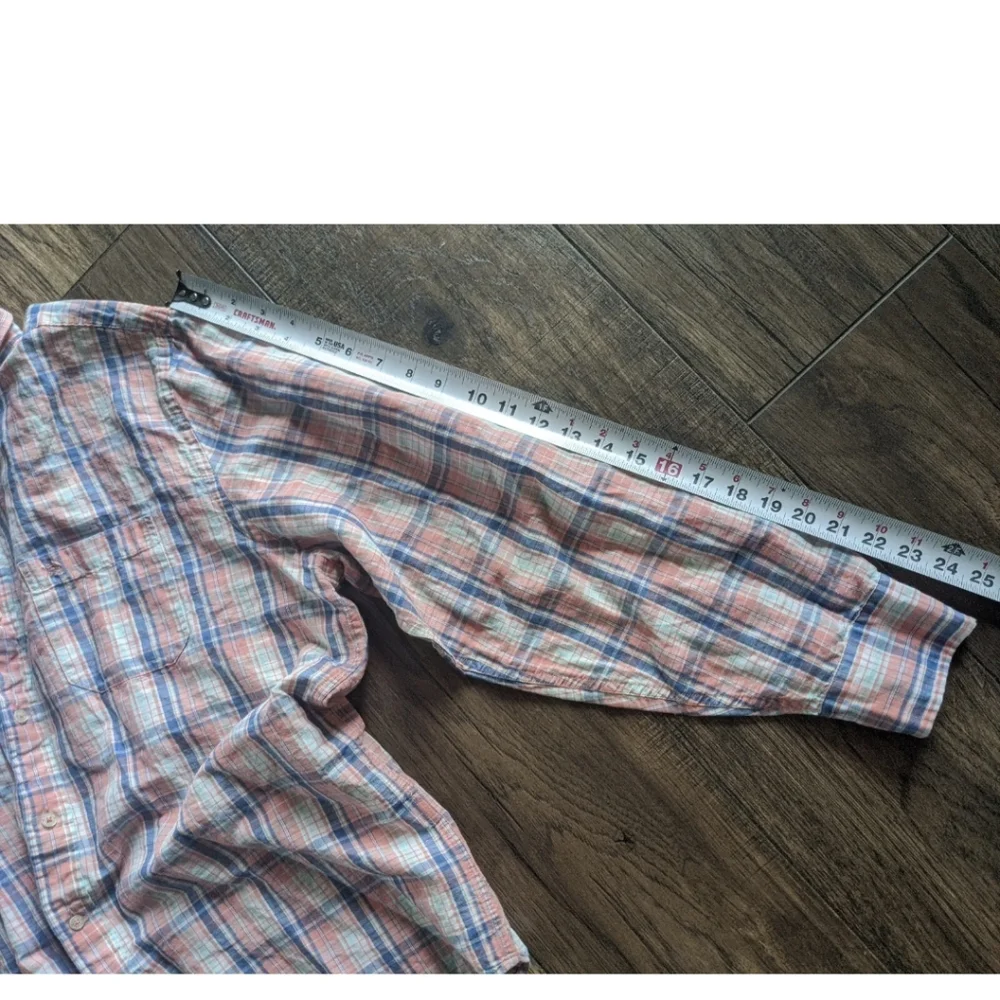 Southern Tide Mens Classic Fit XL Orange & Blue Plaid Button Down Long Sleeve. - Picture 8 of 12